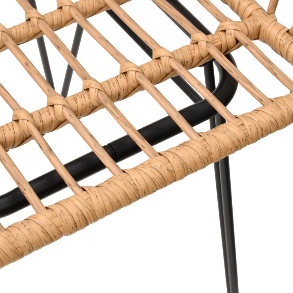 vidaXL 3-Piece Poly Rattan Garden Dining Set