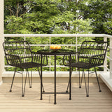 vidaXL 3-Piece Poly Rattan Garden Dining Set