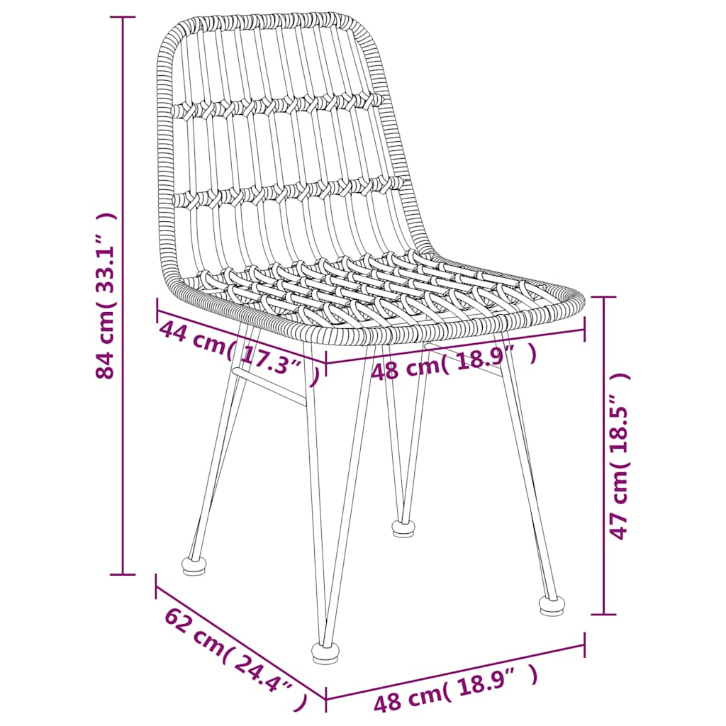 vidaXL 3-delige Tuinset poly rattan