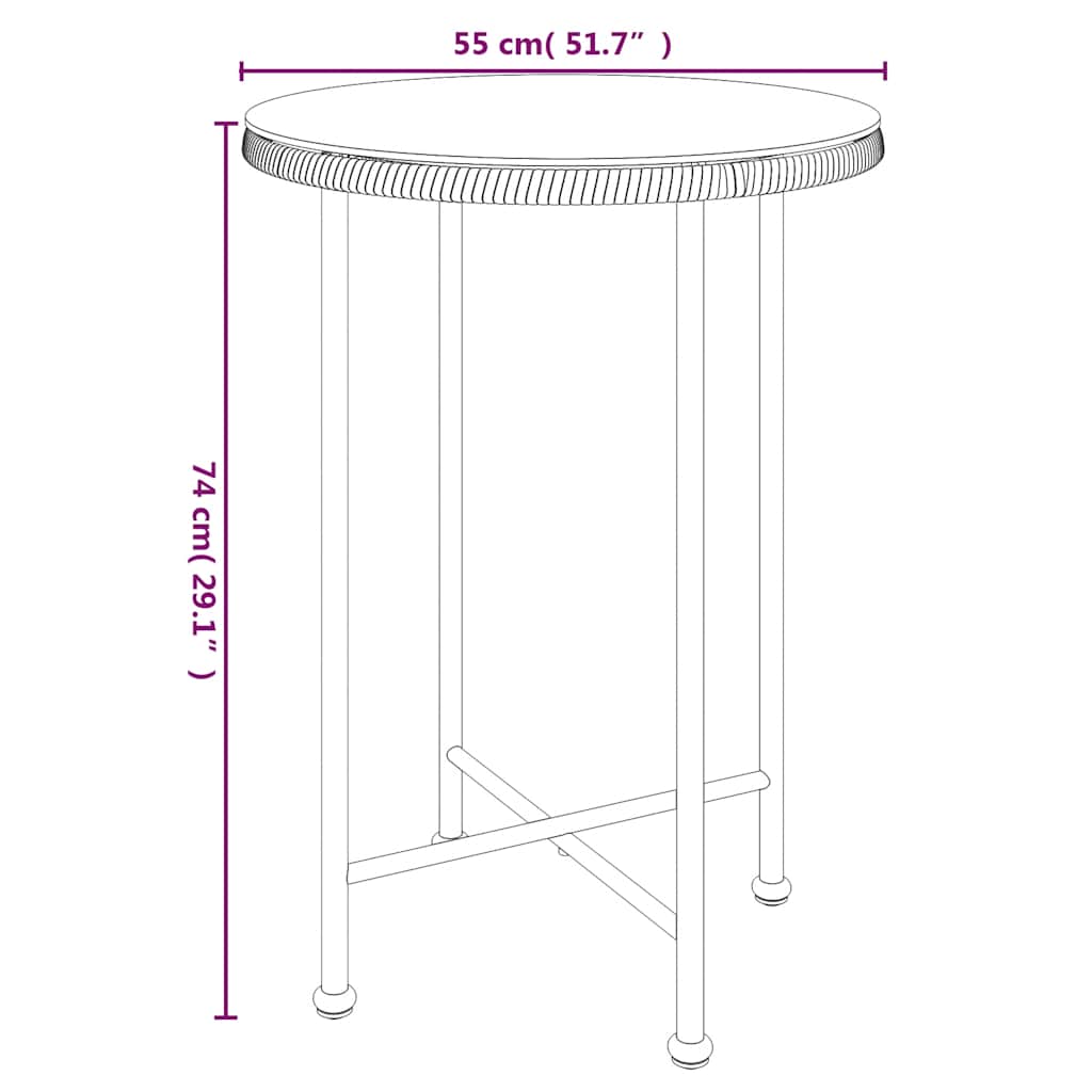 vidaXL 3-delige Tuinset poly rattan