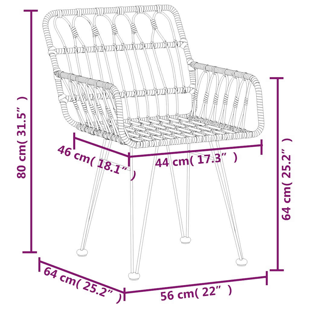 vidaXL 5-piece Garden Lounge Set Poly Rattan