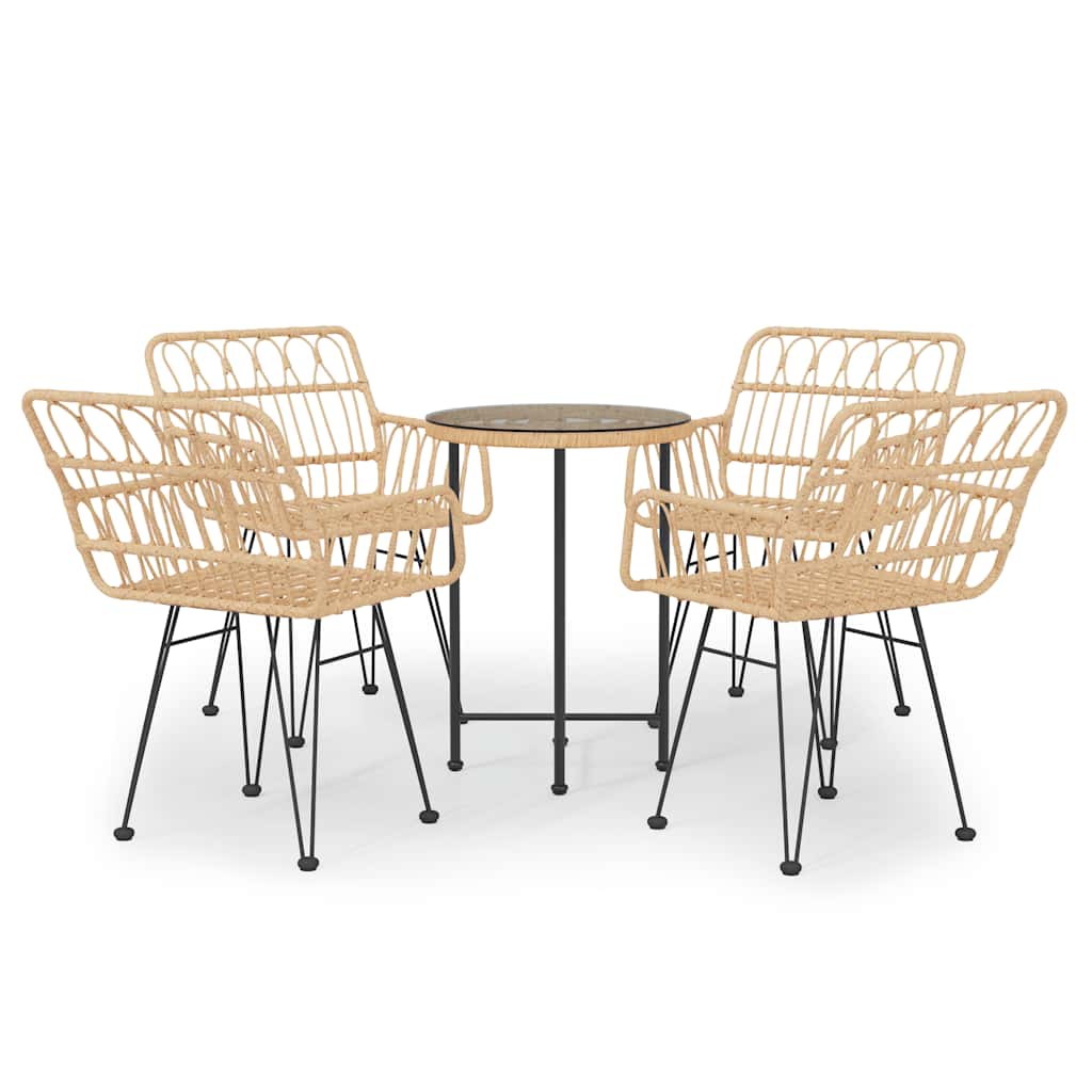 vidaXL 5-piece Garden Lounge Set Poly Rattan