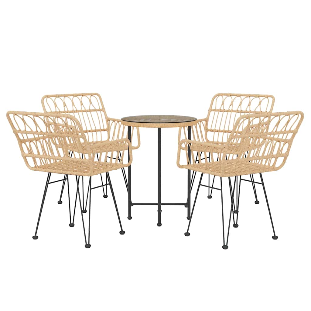 vidaXL 5-piece Garden Lounge Set Poly Rattan