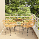 vidaXL 5-piece Garden Dining Set Poly Rattan