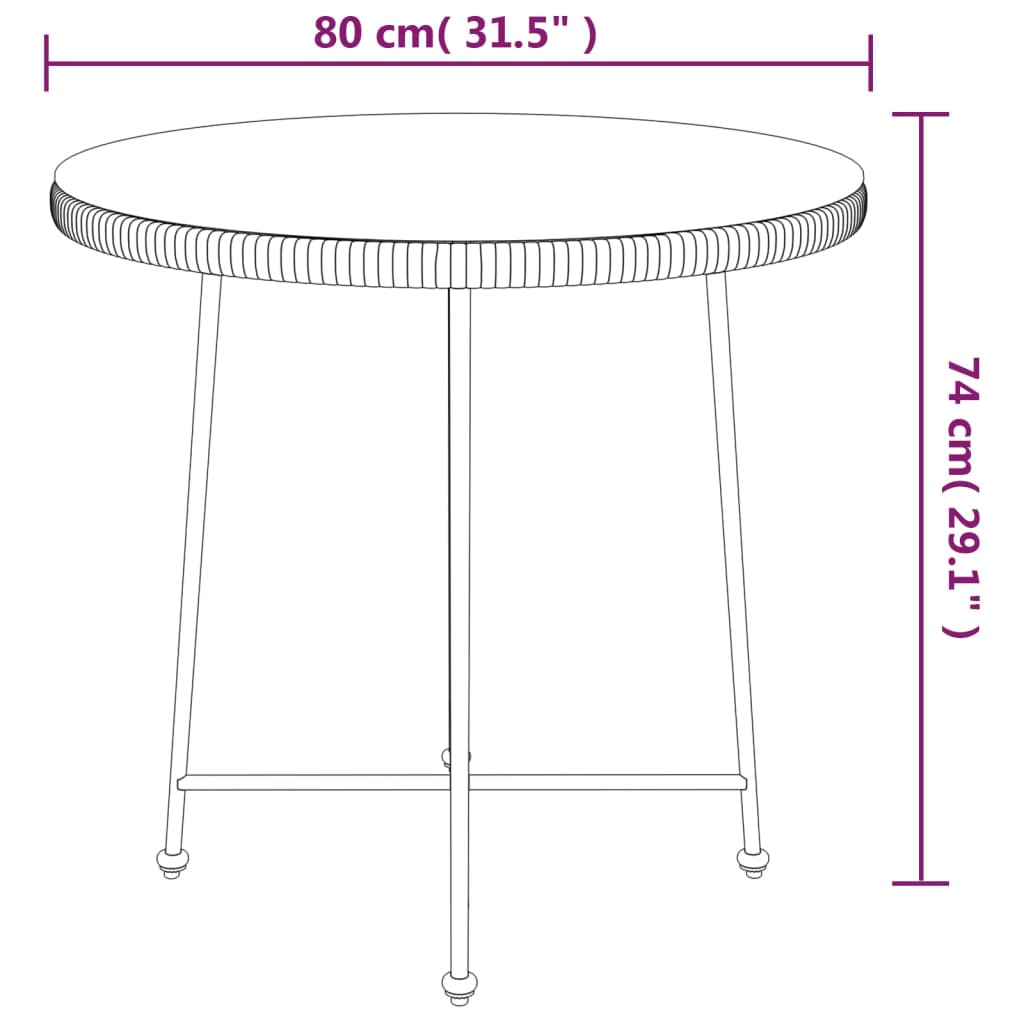 vidaXL 5-piece Garden Dining Set Poly Rattan
