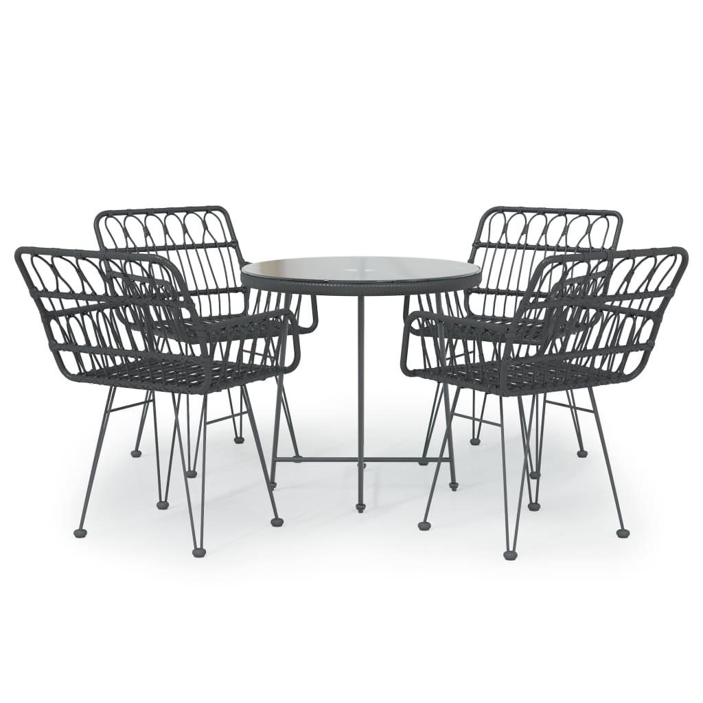 vidaXL 5-piece Garden Dining Set Poly Rattan