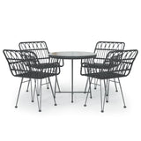 vidaXL 5-piece Garden Dining Set Poly Rattan