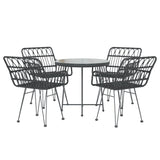 vidaXL 5-piece Garden Dining Set Poly Rattan