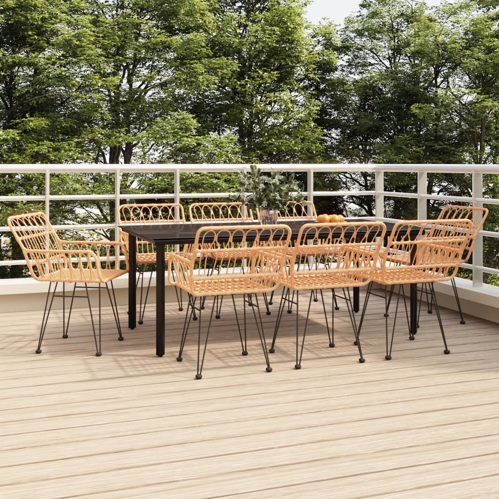 vidaXL 3-delige Tuinset poly rattan