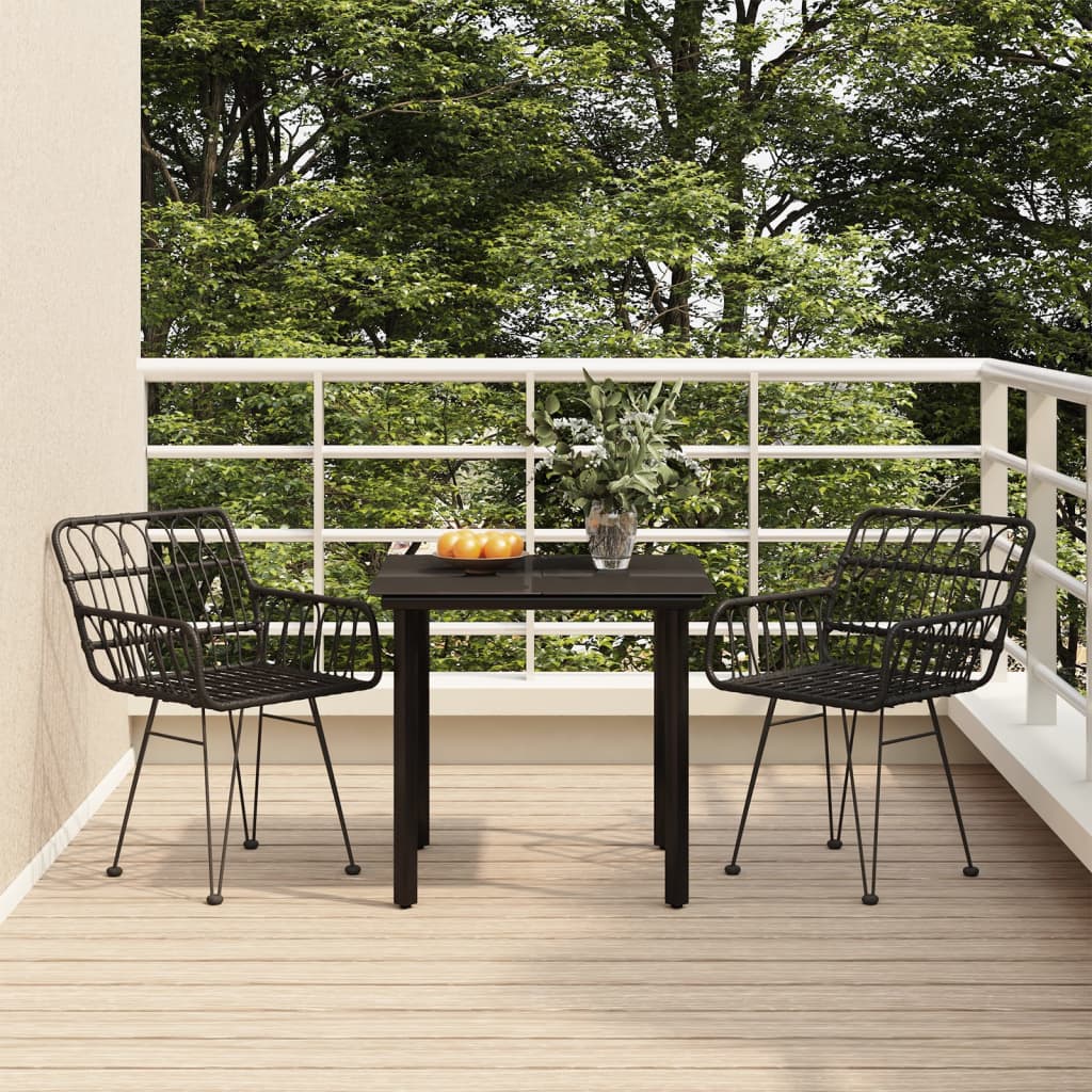 vidaXL 3-delige Tuinset poly rattan