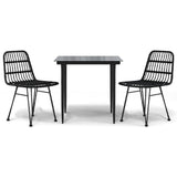 vidaXL 3-delige Tuinset poly rattan