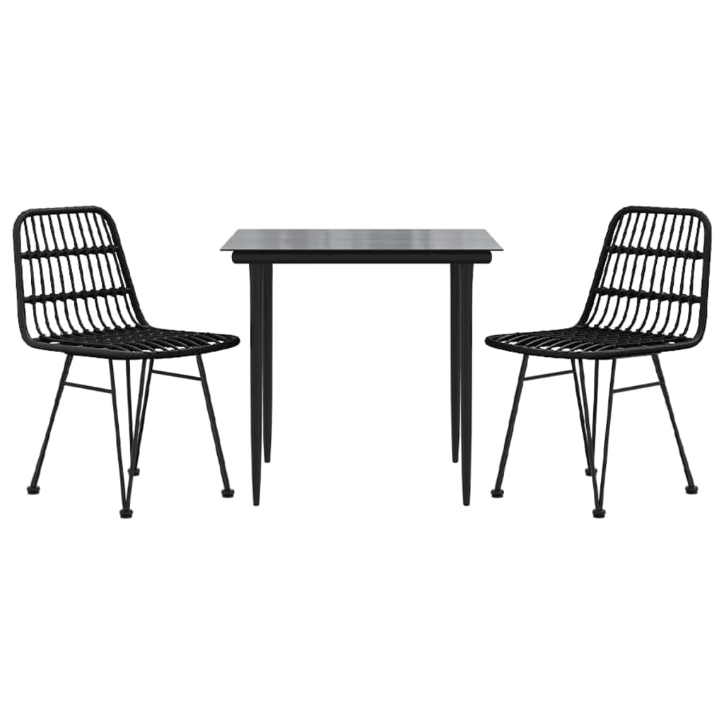 vidaXL 3-delige Tuinset poly rattan