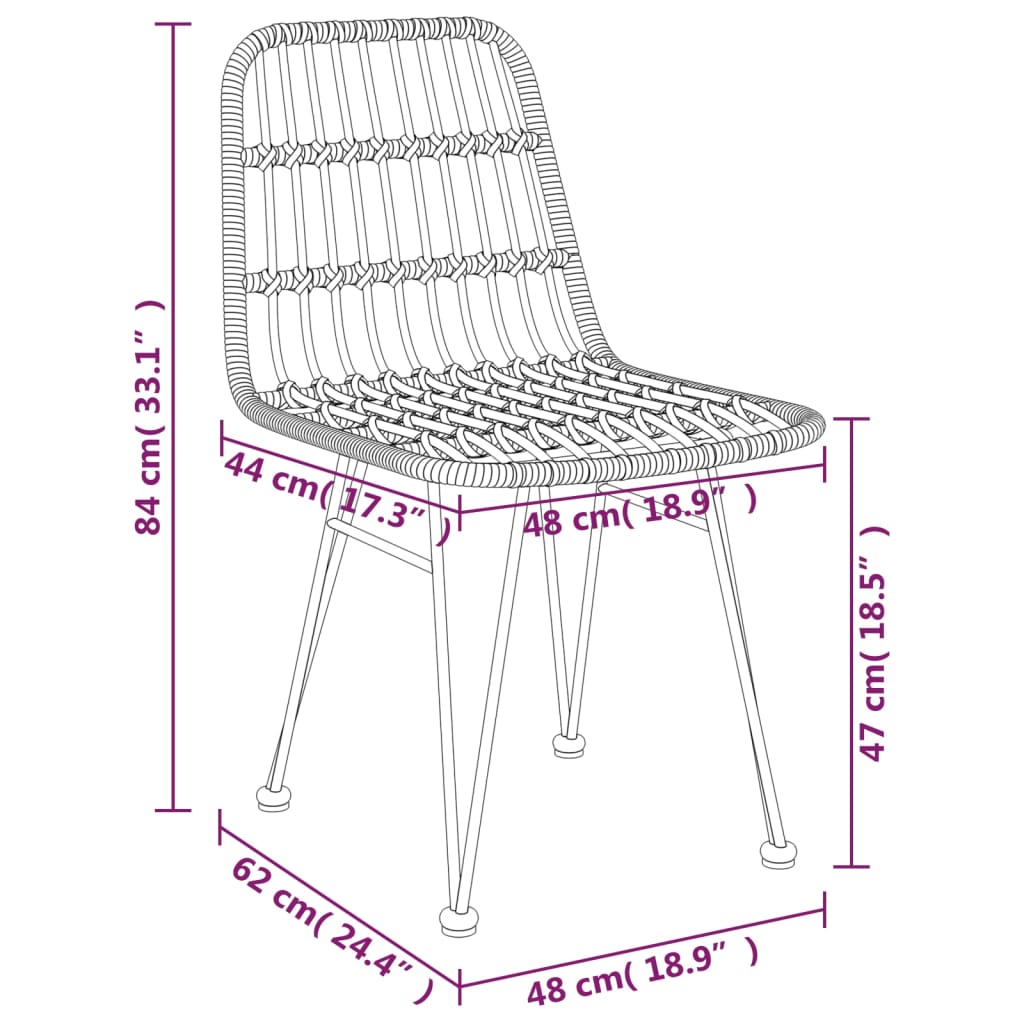vidaXL 3-delige Tuinset poly rattan