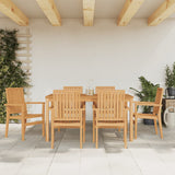vidaXL Stackable Garden Chairs 4 pcs 56.5x57.5x91 cm Solid Teak Wood