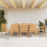 vidaXL Stackable Garden Chairs 4 pcs 56.5x57.5x91 cm Solid Teak Wood