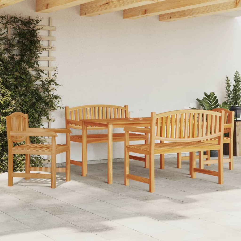 vidaXL 5-delige Tuinset massief teakhout