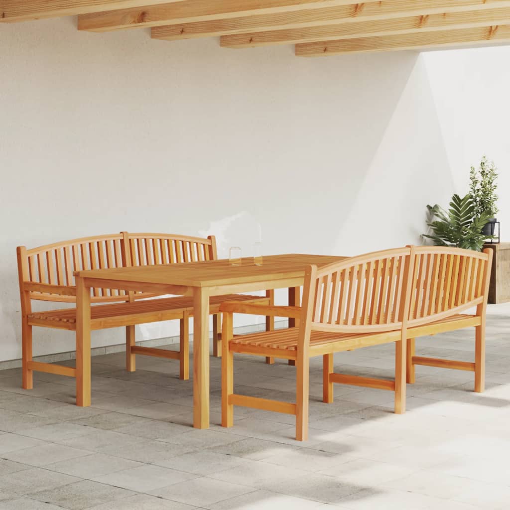 vidaXL 5-delige Tuinset massief teakhout