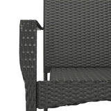 vidaXL 3-delige Tuinset met kussens poly rattan zwart