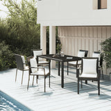 vidaXL 3-delige Tuinset met kussens poly rattan zwart