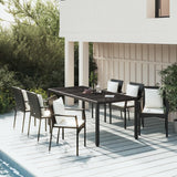 vidaXL 3-delige Tuinset met kussens poly rattan zwart