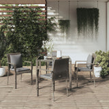 vidaXL 3-delige Tuinset met kussens poly rattan zwart