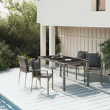 vidaXL 3-delige Tuinset met kussens poly rattan zwart