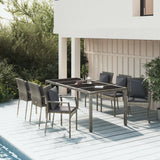 vidaXL 3-delige Tuinset met kussens poly rattan zwart