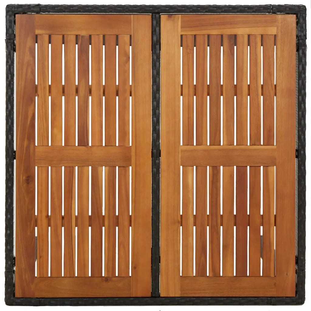 vidaXL 3-delige Tuinset met kussens poly rattan zwart