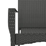 vidaXL 3-delige Tuinset met kussens poly rattan zwart
