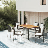 vidaXL 3-delige Tuinset met kussens poly rattan zwart