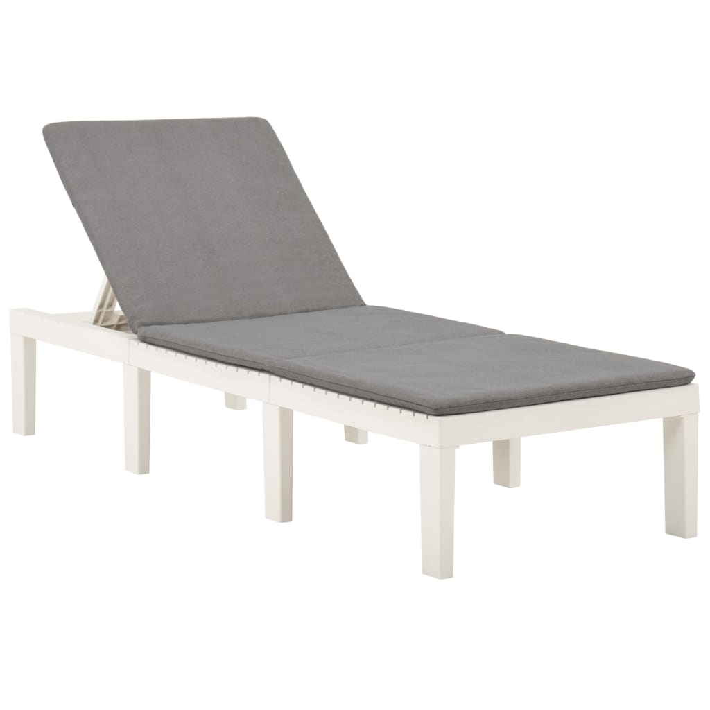 vidaXL Ligbed kunststof wit