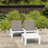 vidaXL 4-delige Loungeset met kussens kunststof wit