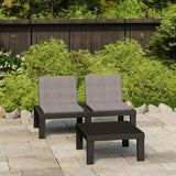 vidaXL 4-delige Loungeset met kussens kunststof wit