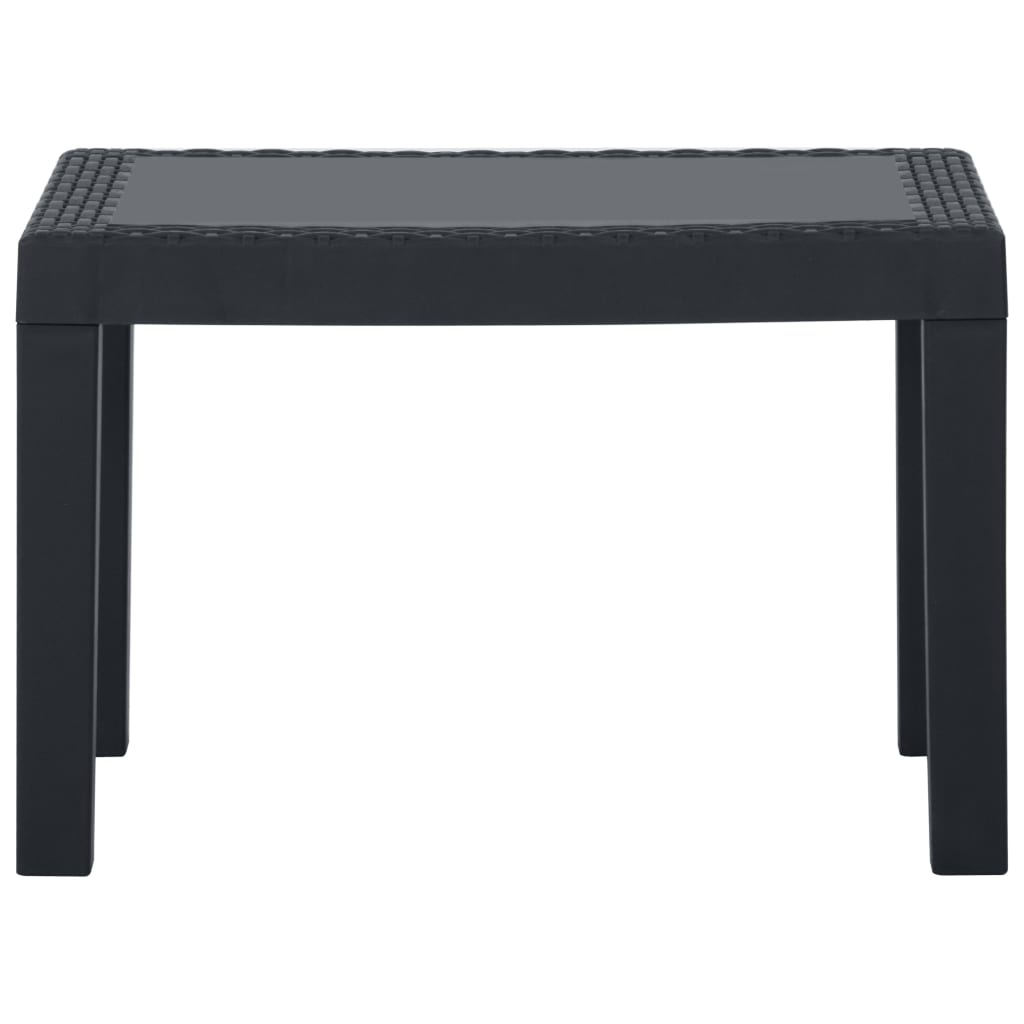 vidaXL 3-delige Loungeset met kussens kunststof wit
