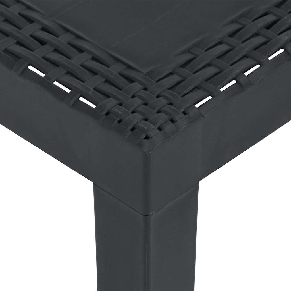vidaXL 3-delige Loungeset met kussens kunststof wit