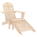 vidaXL Adirondack Garden Chair with Ottoman Solid Spruce Wood