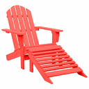 vidaXL Adirondack Garden Chair with Ottoman Solid Spruce Wood