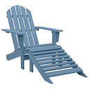 vidaXL Adirondack Garden Chair with Ottoman Solid Spruce Wood