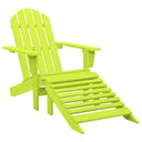 vidaXL Adirondack Garden Chair with Ottoman Solid Spruce Wood