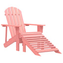 vidaXL Adirondack Garden Chair with Ottoman Solid Spruce Wood