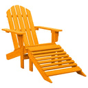 vidaXL Adirondack Garden Chair with Ottoman Solid Spruce Wood
