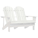 vidaXL Adirondack Garden Chair 2-Seater Solid Spruce Wood White