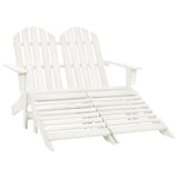 vidaXL 2-Seater Adirondack Garden Chair with Ottoman Pinewood White