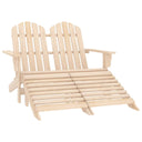 vidaXL 2-Seater Adirondack Garden Chair with Ottoman Pinewood White