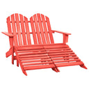 vidaXL 2-Seater Adirondack Garden Chair with Ottoman Pinewood White