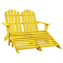 vidaXL 2-Seater Adirondack Garden Chair with Ottoman Pinewood White