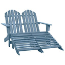 vidaXL 2-Seater Adirondack Garden Chair with Ottoman Pinewood White