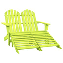 vidaXL 2-Seater Adirondack Garden Chair with Ottoman Pinewood White