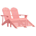 vidaXL 2-Seater Adirondack Garden Chair with Ottoman Pinewood White