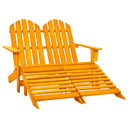 vidaXL 2-Seater Adirondack Garden Chair with Ottoman Pinewood White